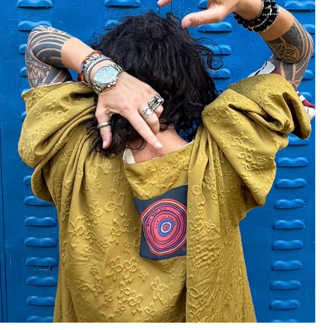 Mandala motif reproduced on a silk robe