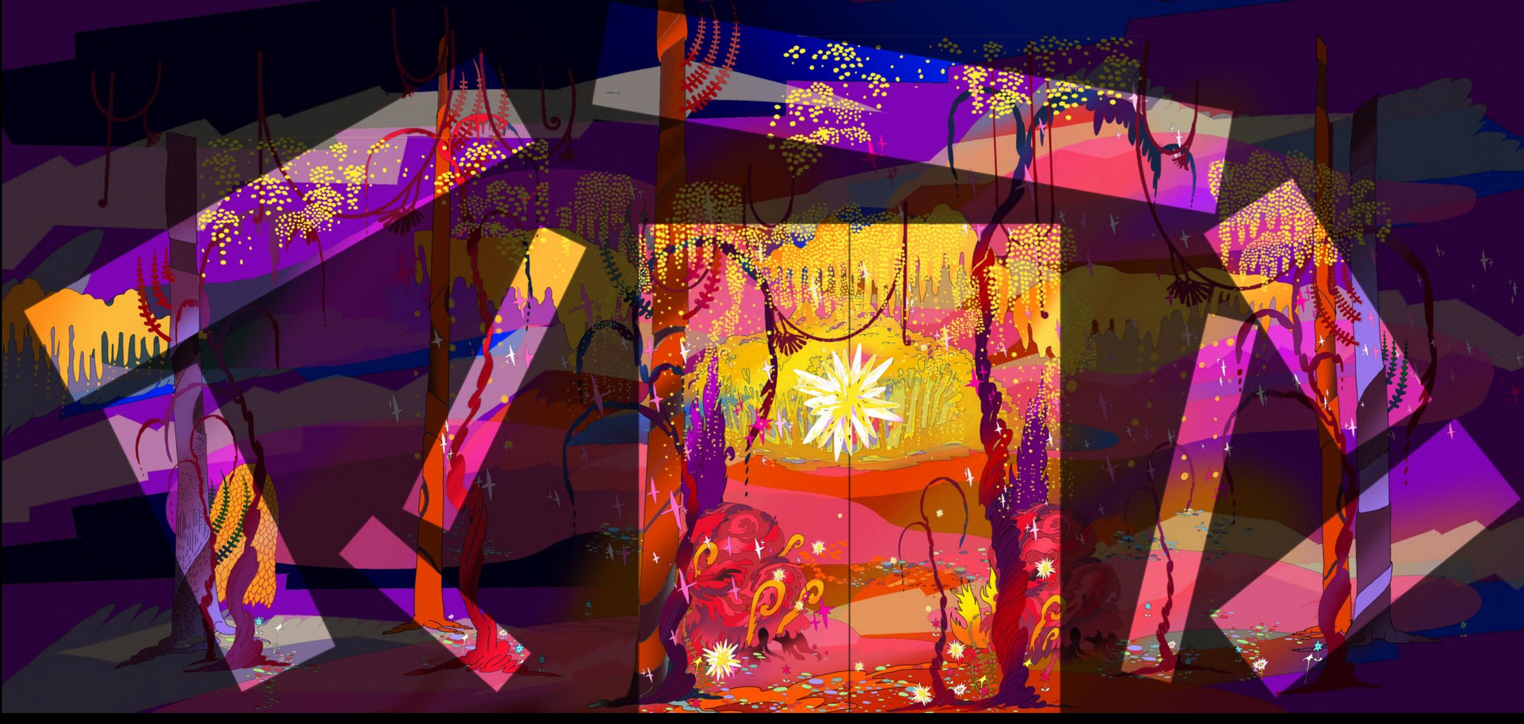 Froza ice show, animated backdrop