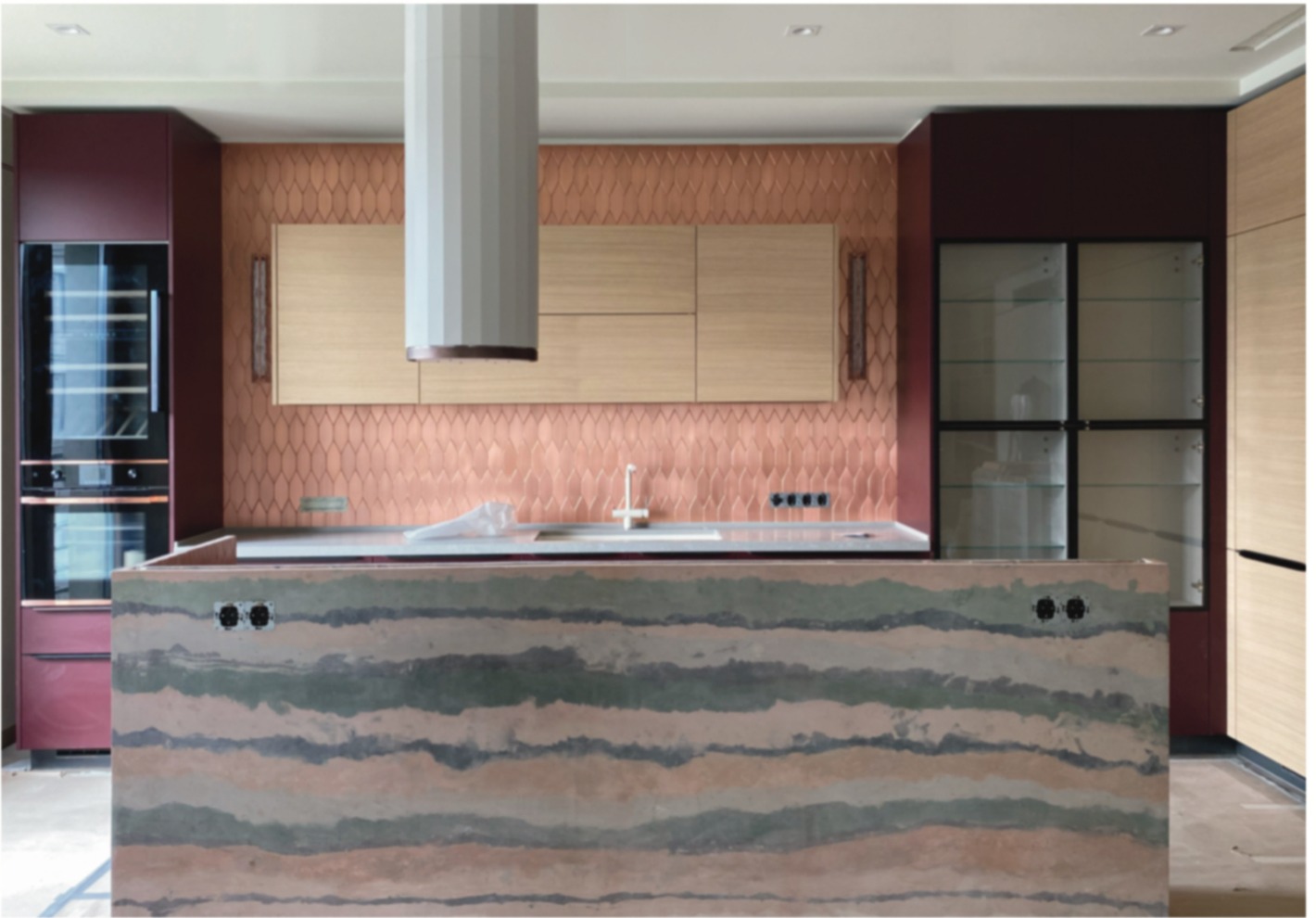Private residence kitchen, Krestovsky Island, hand-painted finishes