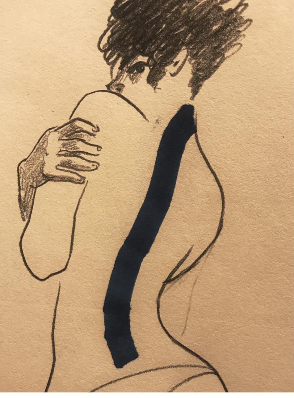 Custom portrait, graphic line study
