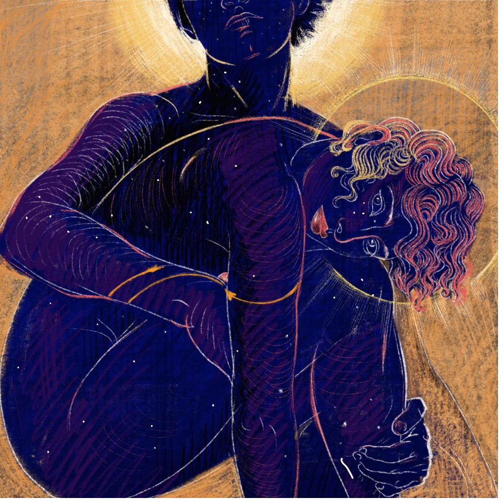 Custom portrait, digital, couple